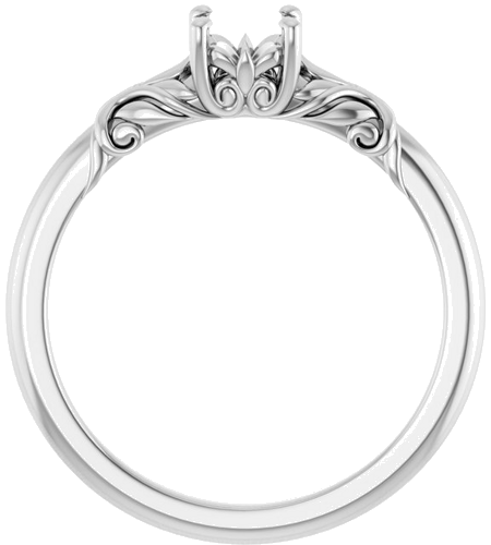 Sužadėtuvių Žiedas „Solitaire“ 14k white gold Round 5.2mm (2)