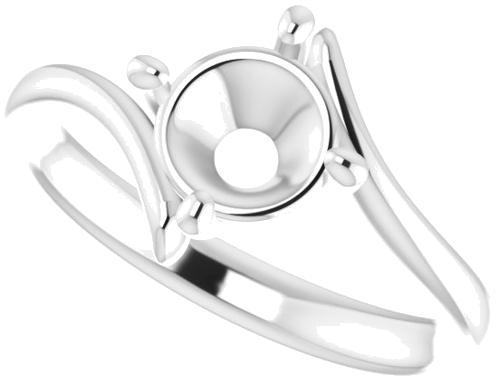 Sužadėtuvių Žiedas „Solitaire Bypass“ 14k white gold Round 7mm (5)