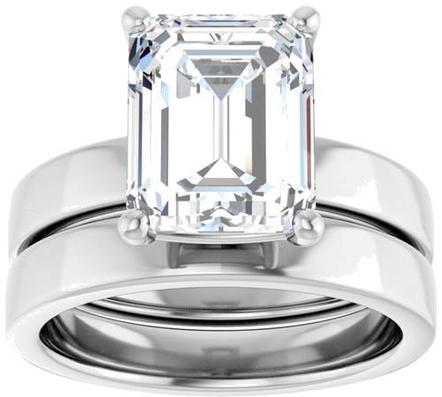 Sužadėtuvių Žiedas „Solitaire“ 10k white gold Emerald 10mm x 8mm (8)