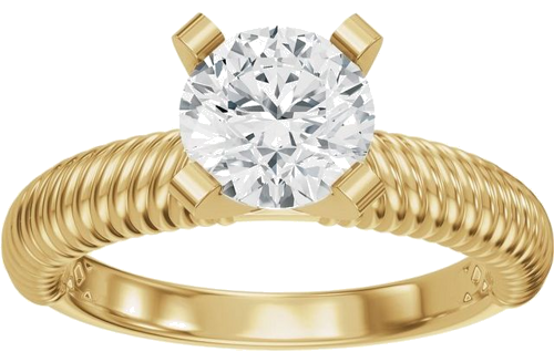 Sužadėtuvių Žiedas „Solitaire Rope“ 14k yellow gold Round 6.5mm (3)