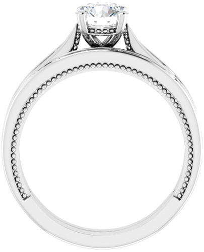 14K White 5.8 mm Round Vintage-Inspired Engagement Ring Mounting (7)