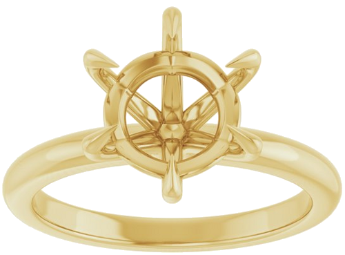 Sužadėtuvių Žiedas „Solitaire“ 14k yellow gold Round 9mm (3)