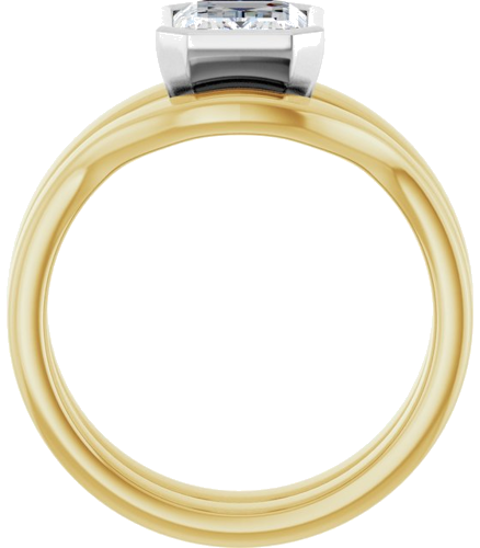 Sužadėtuvių Žiedas „Solitaire“ 585 Baltojo Ir Geltonojo Aukso Emerald 8mm x 6mm (7)