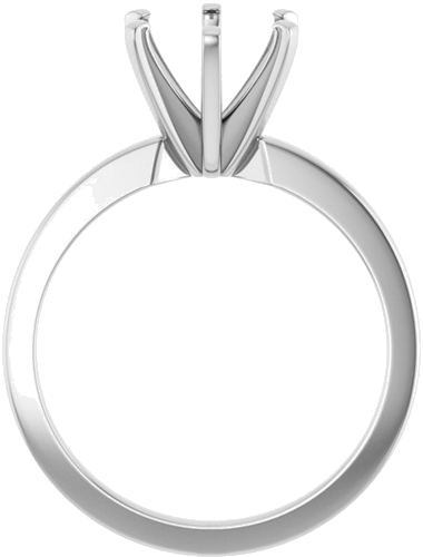 14K White 8 mm Round Solitaire Engagement Ring Mounting (2)