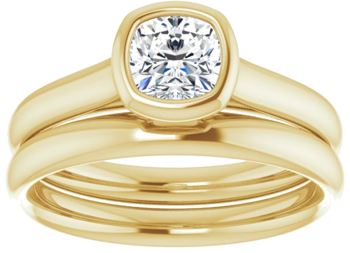 14K Yellow  5 mm Cushion Solitaire Engagement Ring Mounting (8)