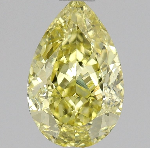 0.6 carat Fancy Intense Yellow-SI1 Natūralus Pear Deimantas (1)