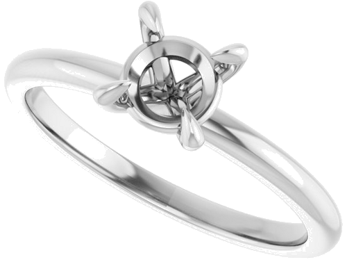Platinum  5.8 mm Round Solitaire Engagement Ring Mounting (5)