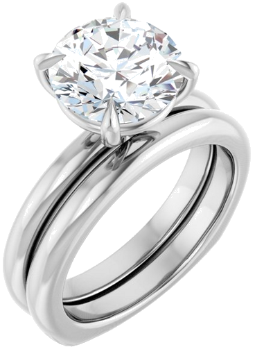 Sužadėtuvių Žiedas „Claw-Prong Euro Shank“ 14k white gold Round 9.4mm (6)