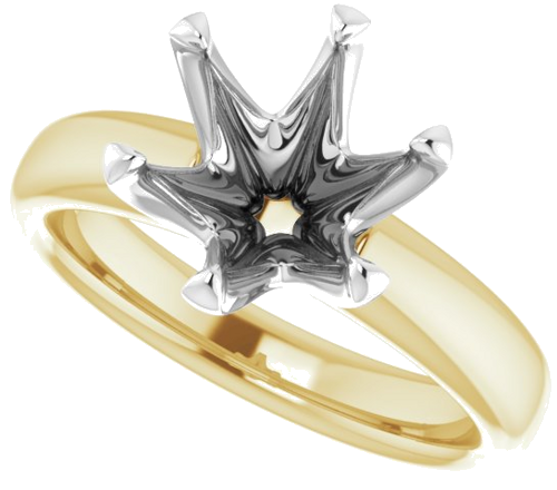14K Yellow White 9.4 mm Round Engagement Ring Mounting (5)