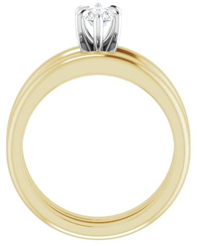 Sužadėtuvių Žiedas „Claw-Prong Solitaire“ 14k yellow/white gold Marquise 9mm x 4.5mm (7)