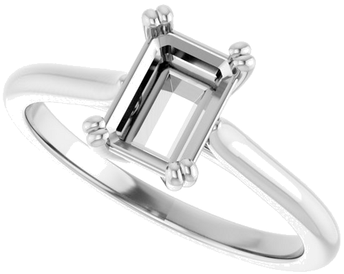 Sužadėtuvių Žiedas „Double Claw-Prong Solitaire“ 950 Platinos Emerald 7mm x 5mm (5)