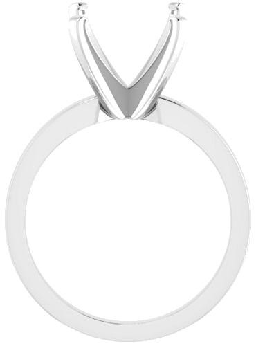 14K White 8x8 mm Square Solitaire Engagement Ring Mounting (2)