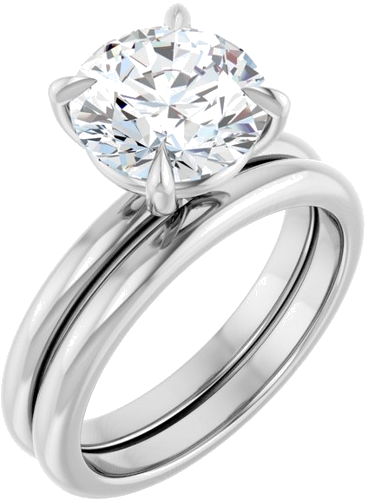 Platinum 9 mm Round Solitaire Engagement Ring Mounting (5)