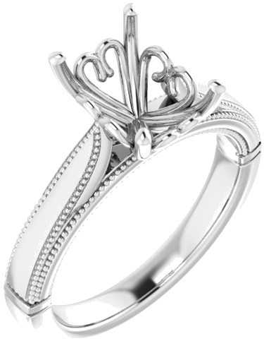 Sužadėtuvių Žiedas „Solitaire“ 14k white gold Emerald 9mm x 7mm (1)
