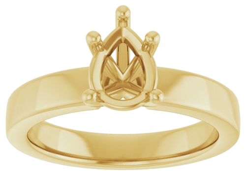Sužadėtuvių Žiedas 10k yellow gold Pear 8mm x 6mm (3)
