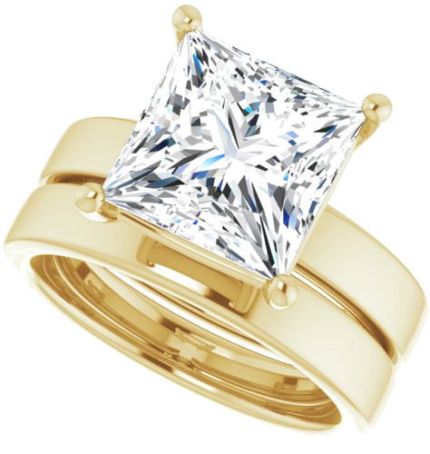 Sužadėtuvių Žiedas „Solitaire“ 14k yellow gold Square 9mm (10)