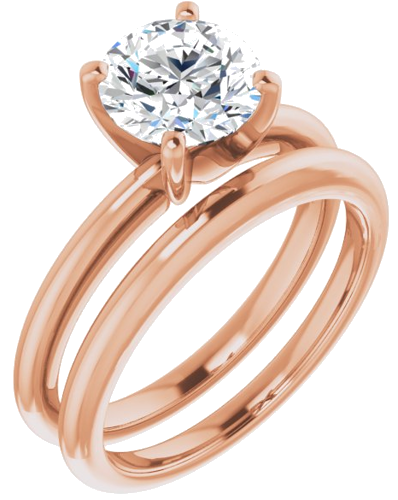 Sužadėtuvių Žiedas „Solitaire“ 585 Rožinis Aukso Round 7.4mm (6)