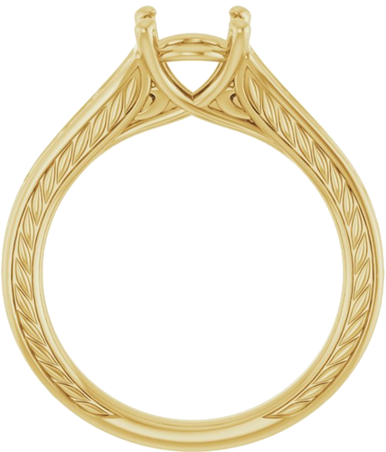 Sužadėtuvių Žiedas „Solitaire Scroll“ 14k yellow gold Round 7mm (2)