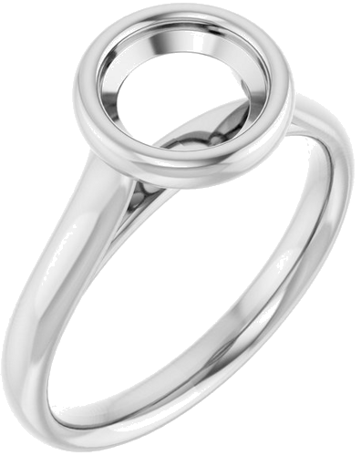 14K White  7 mm Round Solitaire Engagement Ring Mounting (1)
