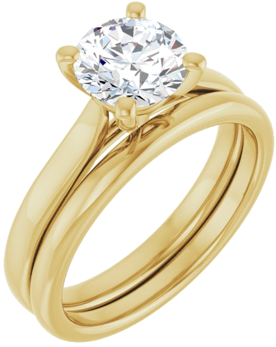 Sužadėtuvių Žiedas 18k yellow gold Round 7mm (6)