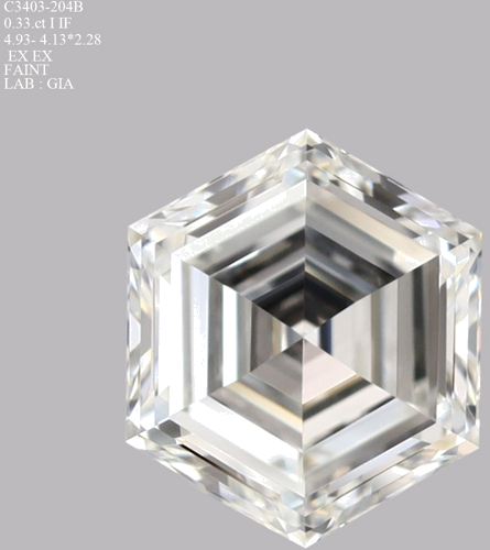 0.33 carat I-IF Natūralus Hexagonal Deimantas (1)