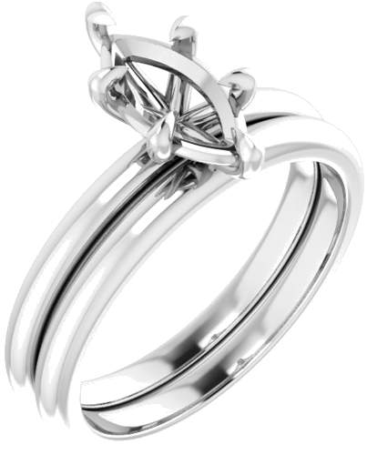 Sužadėtuvių Žiedas „Solitaire“ 585 Baltojo Aukso Marquise 10mm x 5mm (6)