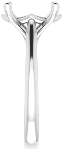 14K White 12x10 mm Oval Solitaire Engagement Ring Mounting (4)