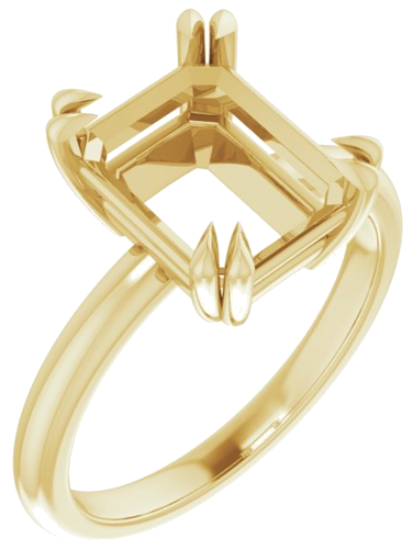 Sužadėtuvių Žiedas „Solitaire“ 585 Geltonojo Aukso Emerald 10mm x 8mm (1)