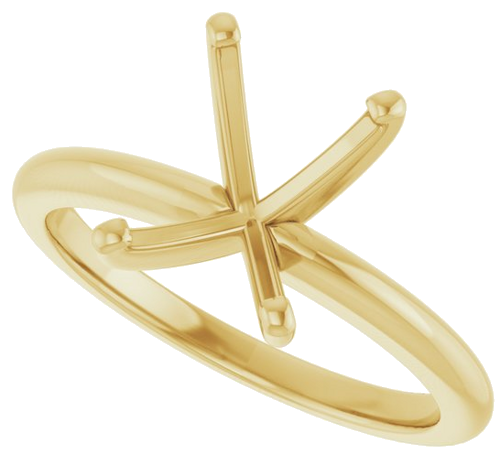 14K Yellow  9x7 mm Emerald Solitaire Engagement Ring Mounting (5)