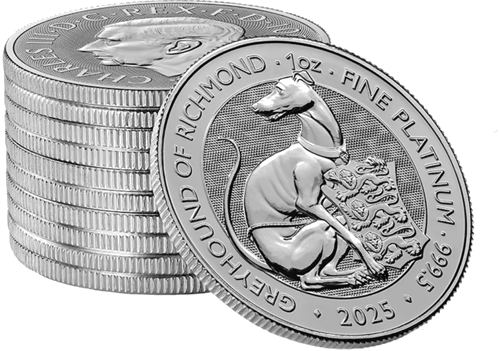 2025 United Kingdom Tudor Beasts: Greyhound of Richmond 1 oz Platinum Coin (3)
