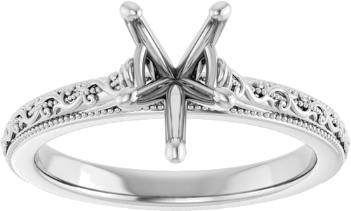 Sužadėtuvių Žiedas „Solitaire Sculptural“ 14k white gold Pear 9mm x 6mm (3)