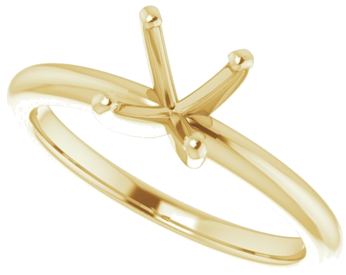 14K Yellow  5 mm Square Solitaire Engagement Ring Mounting (5)