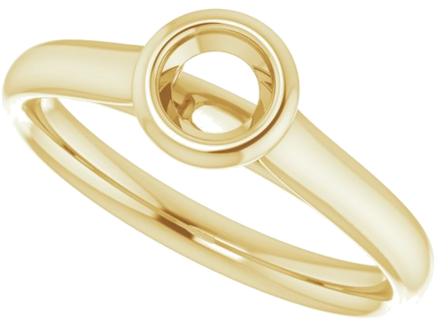 Sužadėtuvių Žiedas „Bezel-Set Solitaire“ 585 Geltonojo Aukso Round 4.4mm (5)