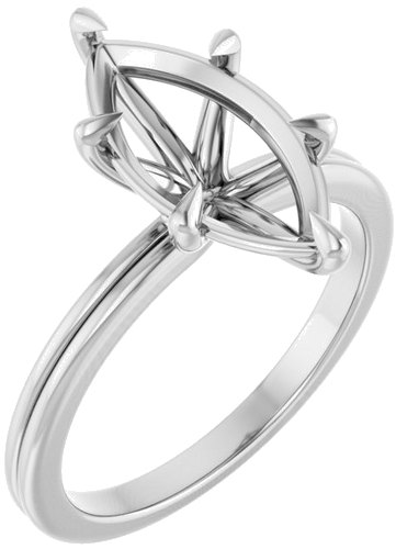 Sužadėtuvių Žiedas „Claw-Prong Solitaire“ 14k white gold Marquise 14mm x 7mm (1)