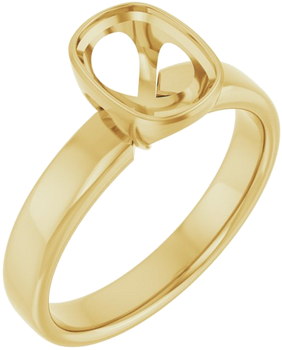 Sužadėtuvių Žiedas „Bezel-Set Solitaire“ 14k yellow gold Elongated Cushion 8mm x 6mm (1)