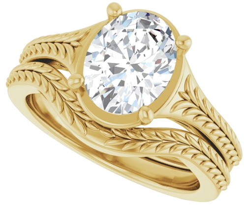 Sužadėtuvių Žiedas „Solitaire“ 14k yellow gold Oval 9mm x 7mm (10)