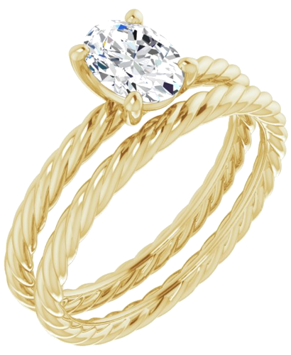 14K Yellow 7x5 mm Oval Solitaire Engagement Ring Mounting (6)