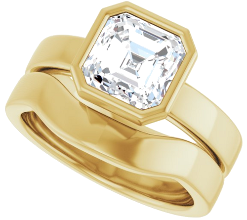 Sužadėtuvių Žiedas „Solitaire“ 585 Geltonojo Aukso Asscher 7mm (10)