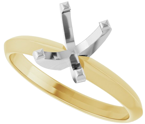 Sužadėtuvių Žiedas „Lightweight Solitaire“ 14k yellow/white gold Elongated Cushion 8mm x 6mm (5)