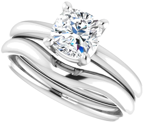 Sužadėtuvių Žiedas „Solitaire“ 585 Baltojo Aukso Cushion 6mm (10)