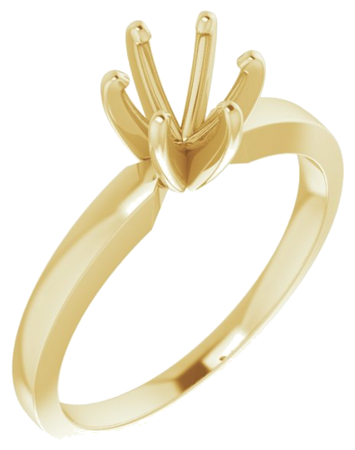 14K Yellow 5.7-6.0 mm Round 6-Prong Solitaire Engagement Ring Mounting (1)