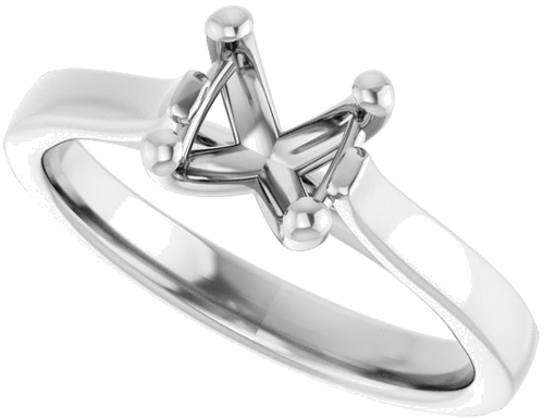 Sužadėtuvių Žiedas 14k white gold Round 6.5mm (5)