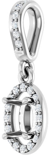 Pakabukas „Accented Halo-Style“ 14k white gold Oval 6mm x 4mm (2)