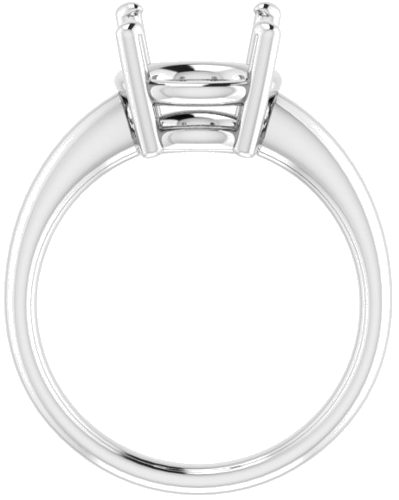 14K White 10 mm Round Engagement Ring Mounting (2)