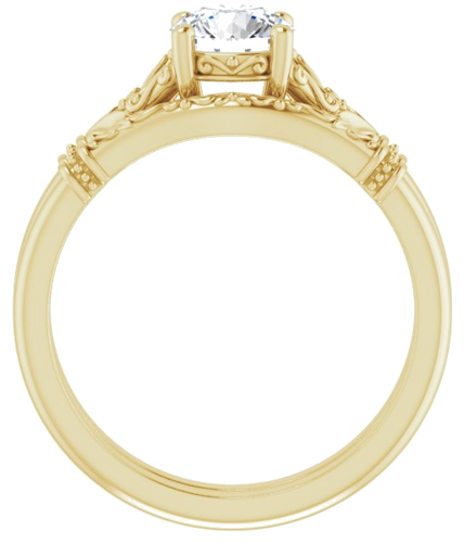 Sužadėtuvių Žiedas „Sculptural“ 18k yellow gold Round 6mm (7)