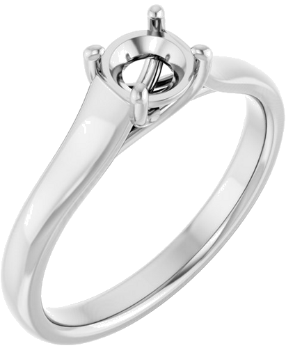 Sužadėtuvių Žiedas „Solitaire“ 585 Baltojo Aukso Round 5.2mm (1)