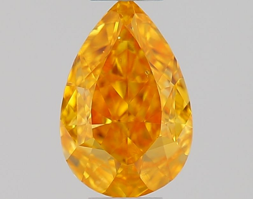 0.21 carat Fancy Vivid Yellowish Orange-SI1 Natūralus Pear Deimantas (1)