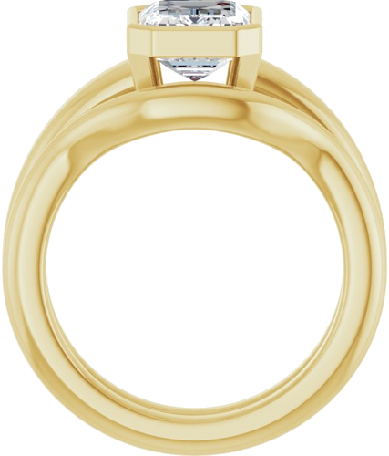 Sužadėtuvių Žiedas „Bezel-Set Solitaire“ 10k yellow gold Emerald 8.5mm x 6.5mm (7)