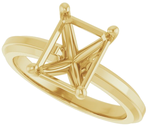 Sužadėtuvių Žiedas „Solitaire“ 14k yellow gold Emerald 9mm x 7mm (5)