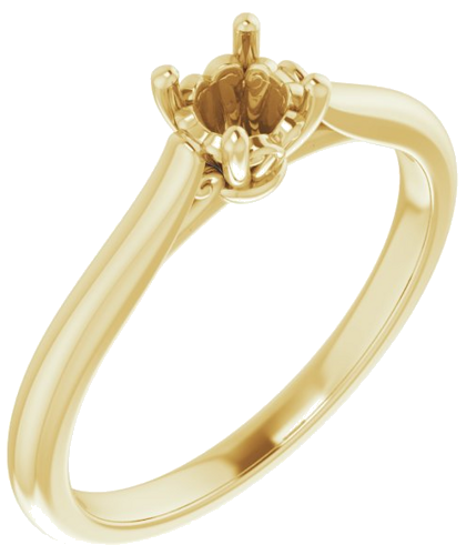 Sužadėtuvių Žiedas „Solitaire“ 10k yellow gold Round 4.4mm (1)
